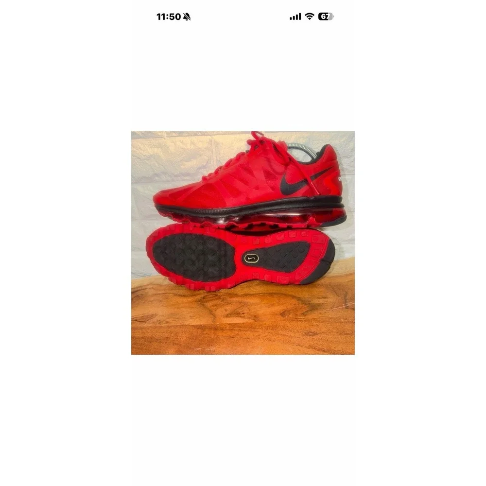 Nike Air Max+ 2012 University Red Black Men's Running Shoes Size 11.5 487982-601